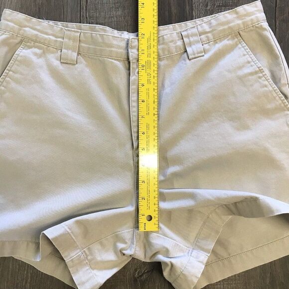 Calvin Klein Jeans Womens Shorts Khaki Beige Chino Flat Front Slash Pocket Sz 14 - Picture 5 of 12